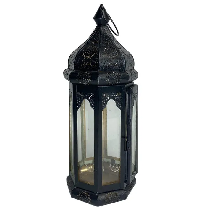 Zwart oosters metalen windlicht