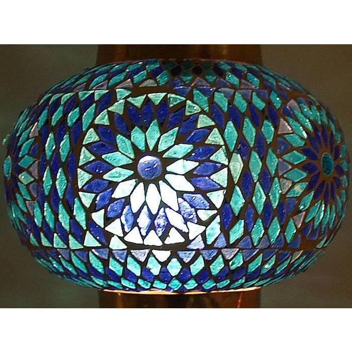 Oosterse hanglamp mozaïek sprankelend blauw turkisch design