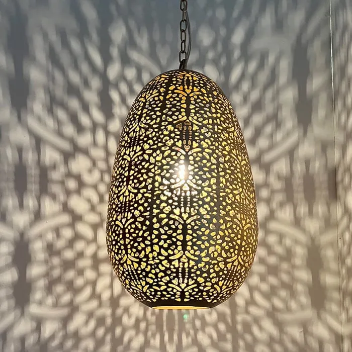 Filigrain ronde hanglamp goud
