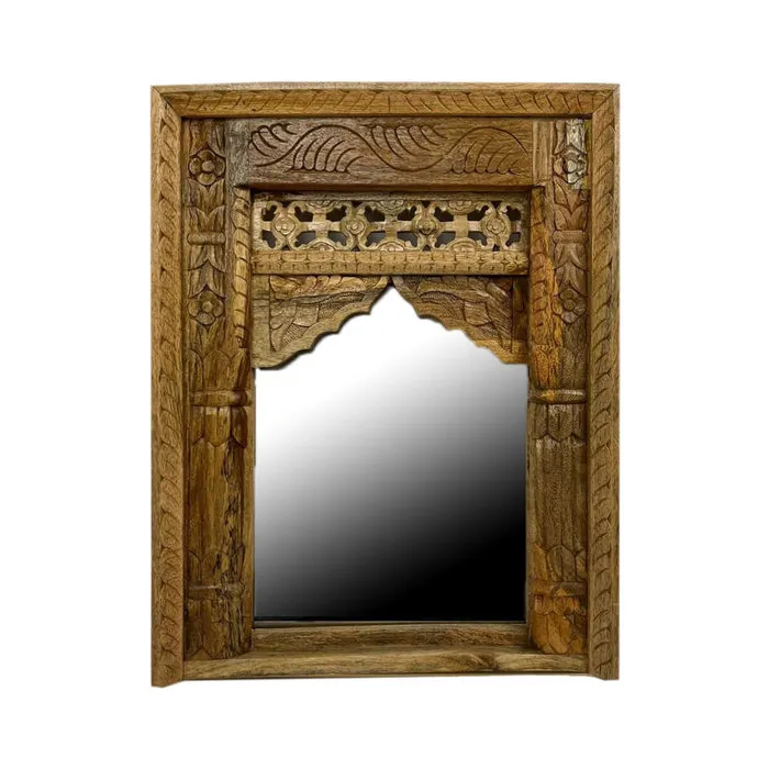 Oosterse Naturel houten spiegel S