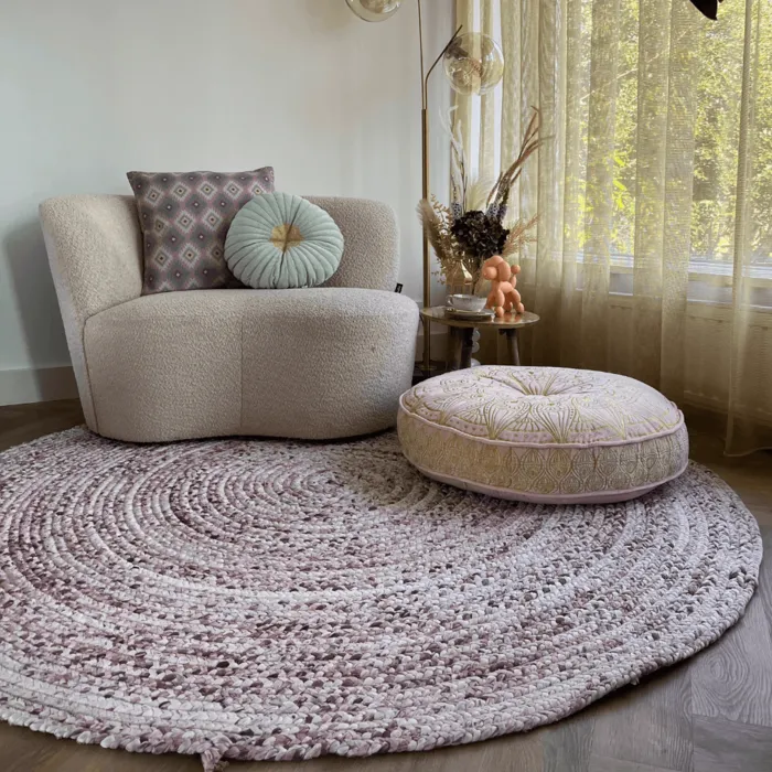 Rond kleed gemeleerd roze