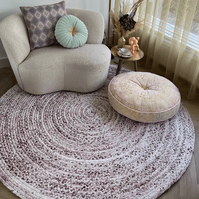 Rond kleed gemeleerd roze