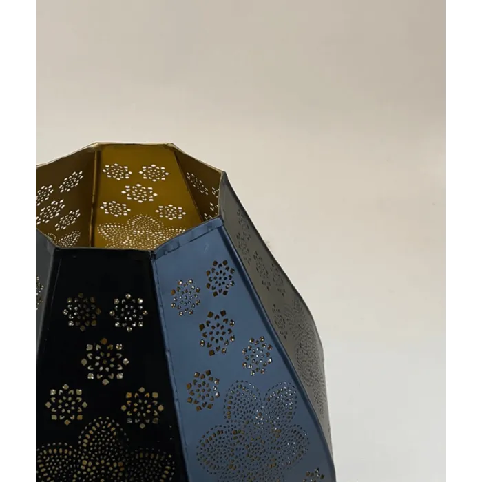 Bloem tafellamp zwart/goud