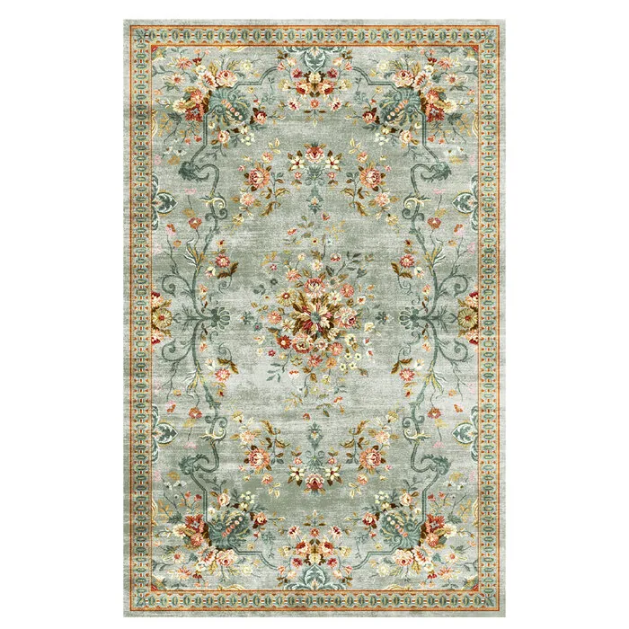 Wonder Rugs Rozenkelim vintage vloerkleed blossom green