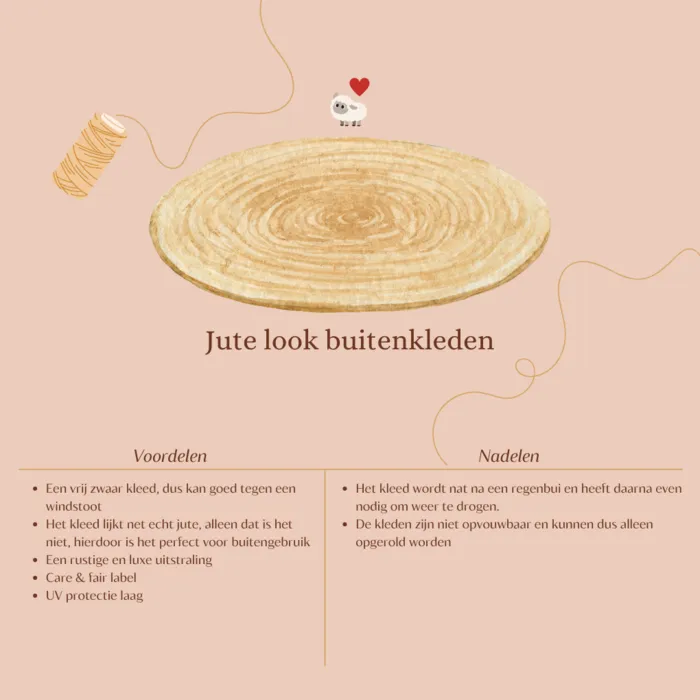 Wonder Rugs Jute buitenkleed creme