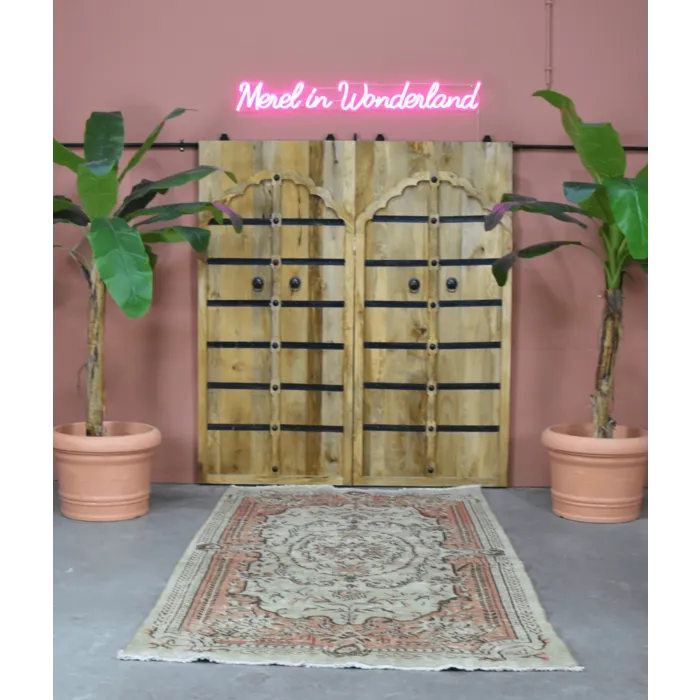 Vintage vloerkleed 148x275cm oranje/ groen