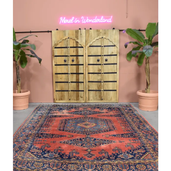 Perzisch vloerkleed roze/ blauw - 255 x 370 cm