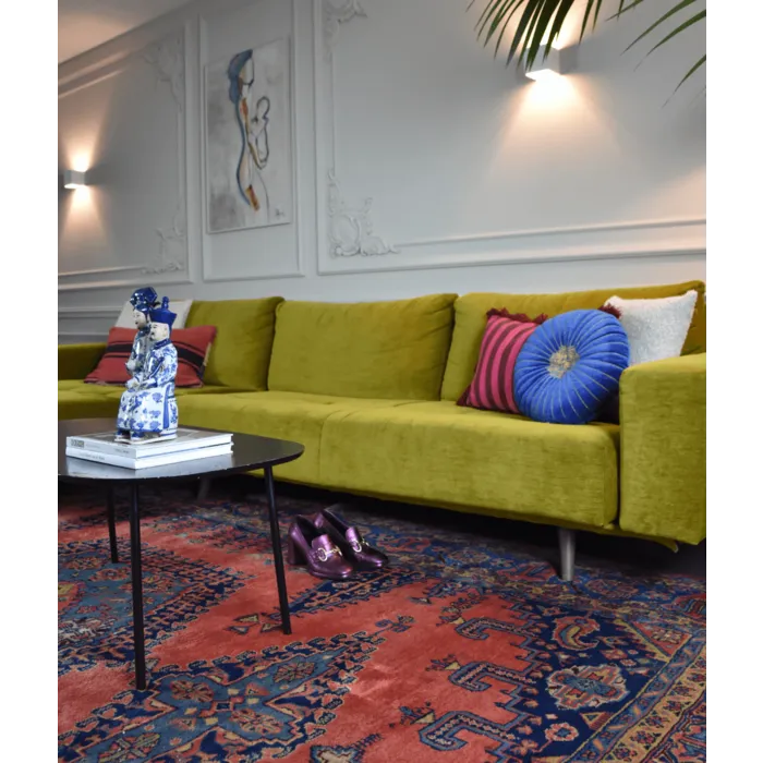 Perzisch vloerkleed roze/ blauw - 255 x 370 cm