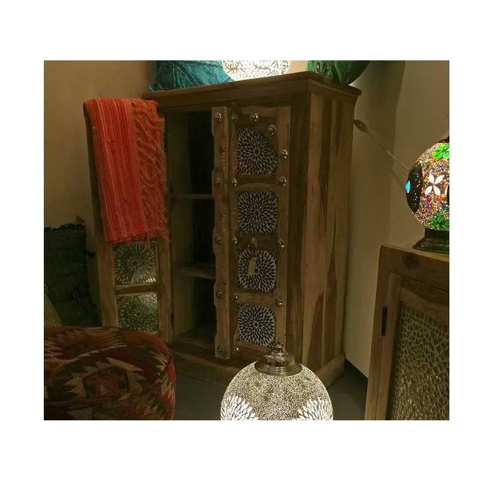 Oosters kastje multi color mozaiek met zilverbeslag