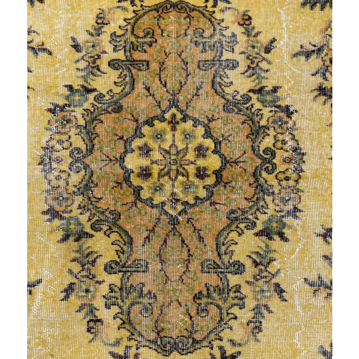 Geel vintage vloerkleed 191 x 302 cm