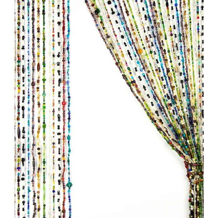 Kleurrijk glaskralengordijn of vliegengordijn