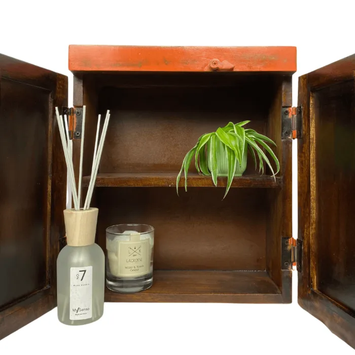 Oosters badkamerkastje blauw met spiegel