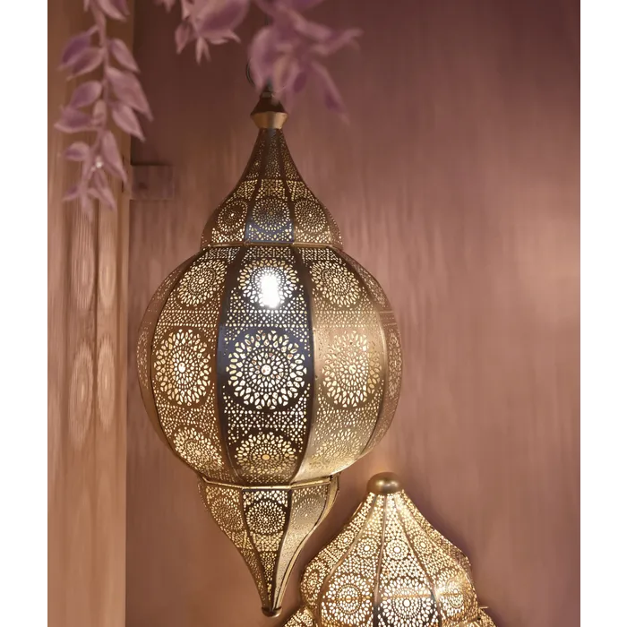 Set 3 delig gouden oosterse hanglampen