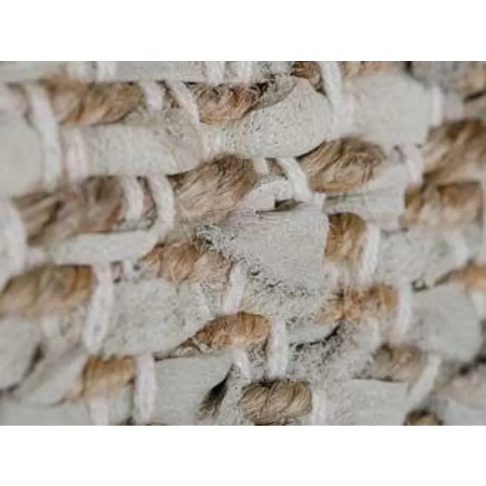 Vloerkleed beige leer en jute 160 x 230 cm