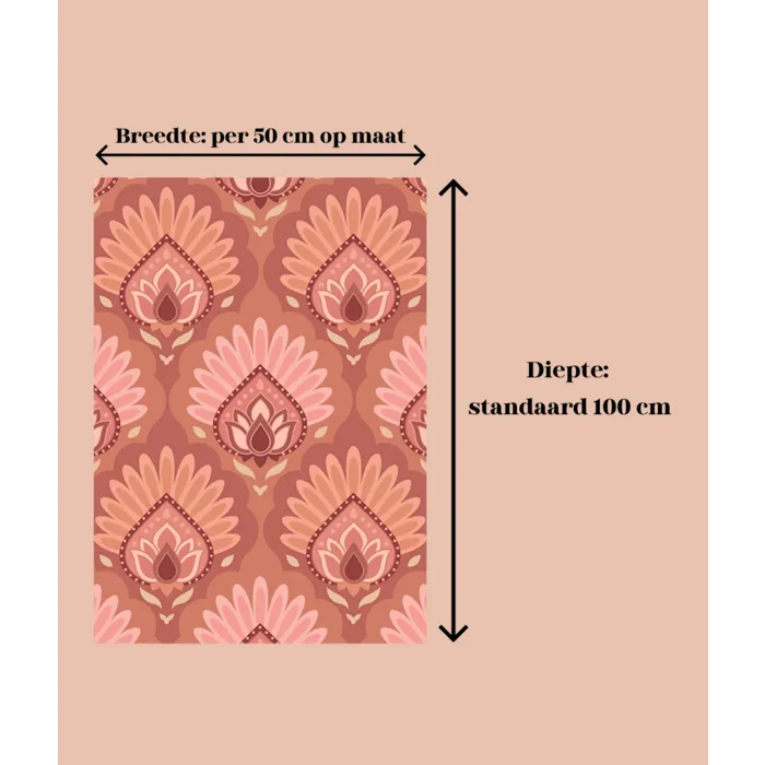 Deurmat /droogloopmat op maat - Majestic roze