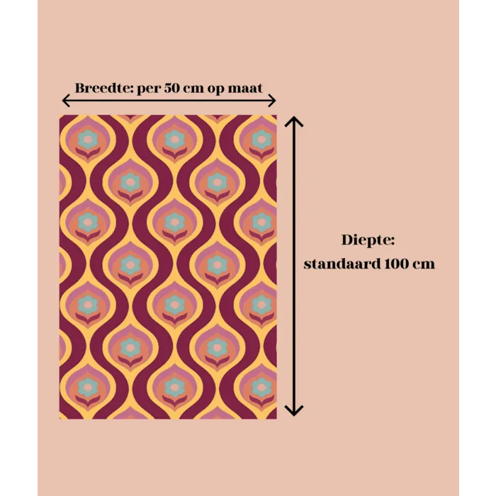 Deurmat /droogloopmat op maat - Poppy Flower bordeaux