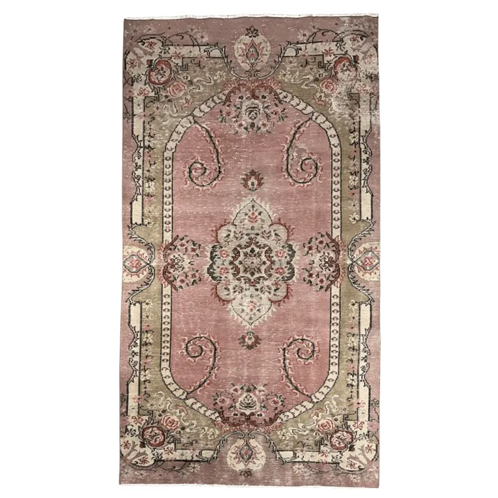 Vintage vloerkleed roze 165x298cm