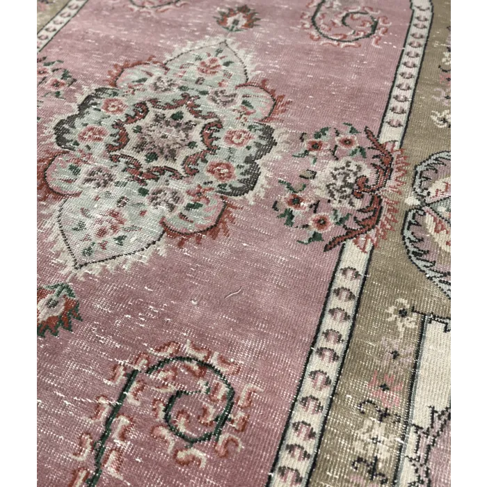 Vintage vloerkleed roze 165x298cm