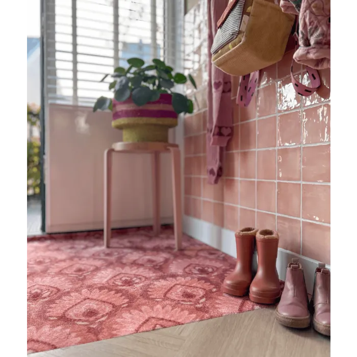 Deurmat /droogloopmat op maat - Majestic roze