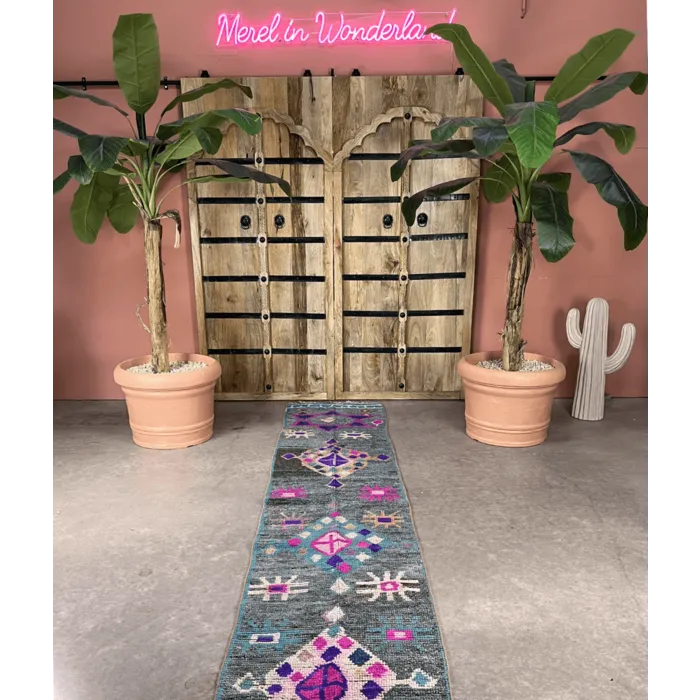 Vintage loper petrol 66 x 330 cm