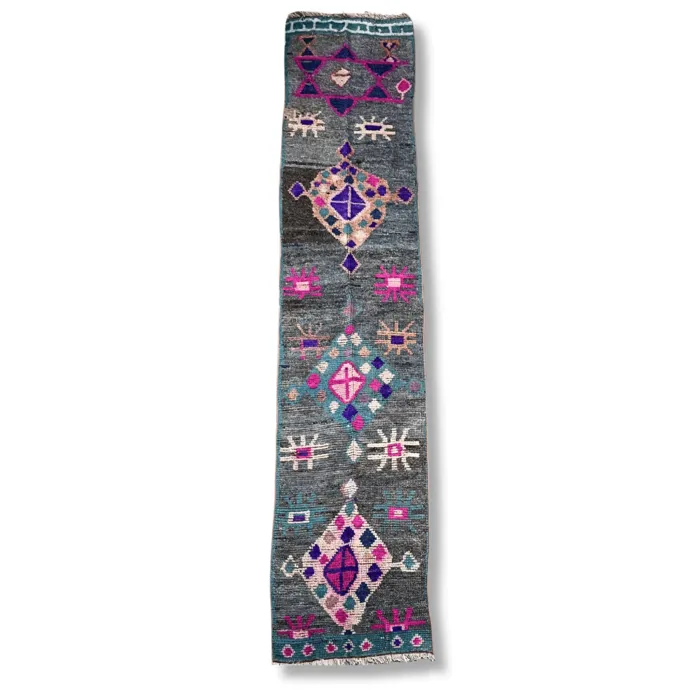 Vintage loper petrol 66 x 330 cm