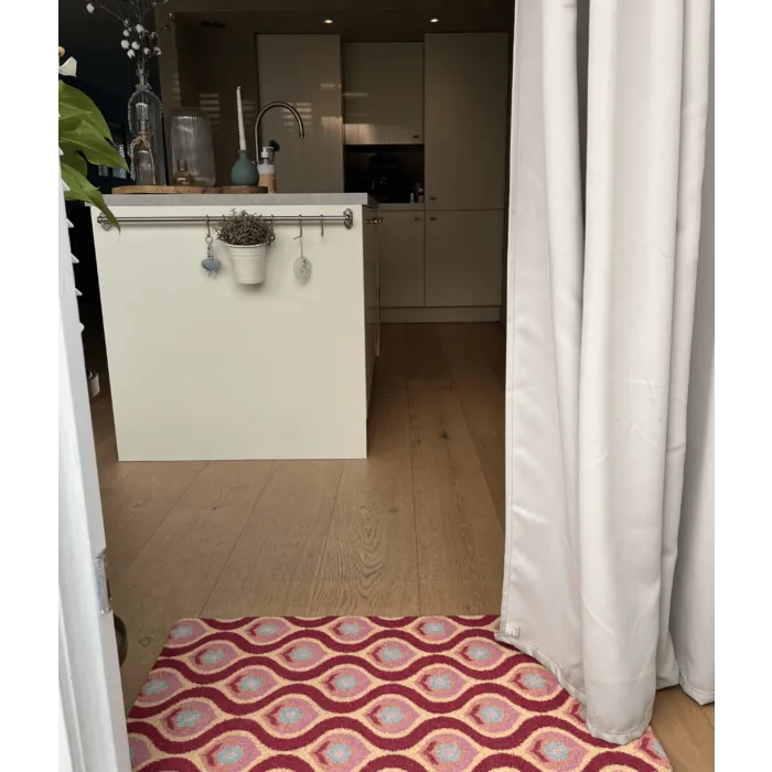 Deurmat /droogloopmat op maat - Poppy Flower bordeaux