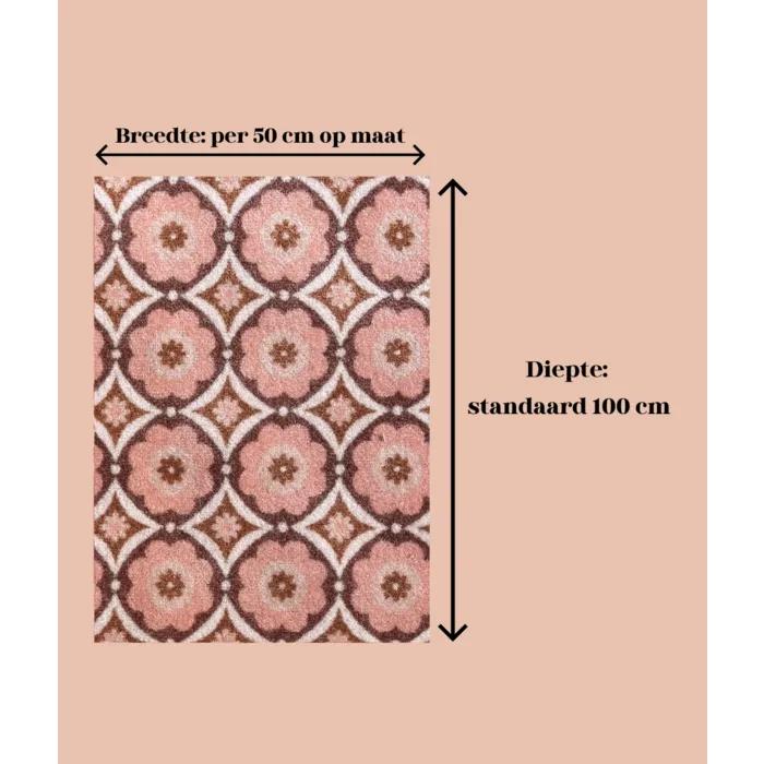Deurmat/ droogloopmat op maar - Mediterrane pink
