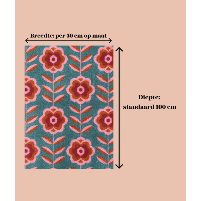 Deurmat/ droogloopmat op maat - Hawalu multi color