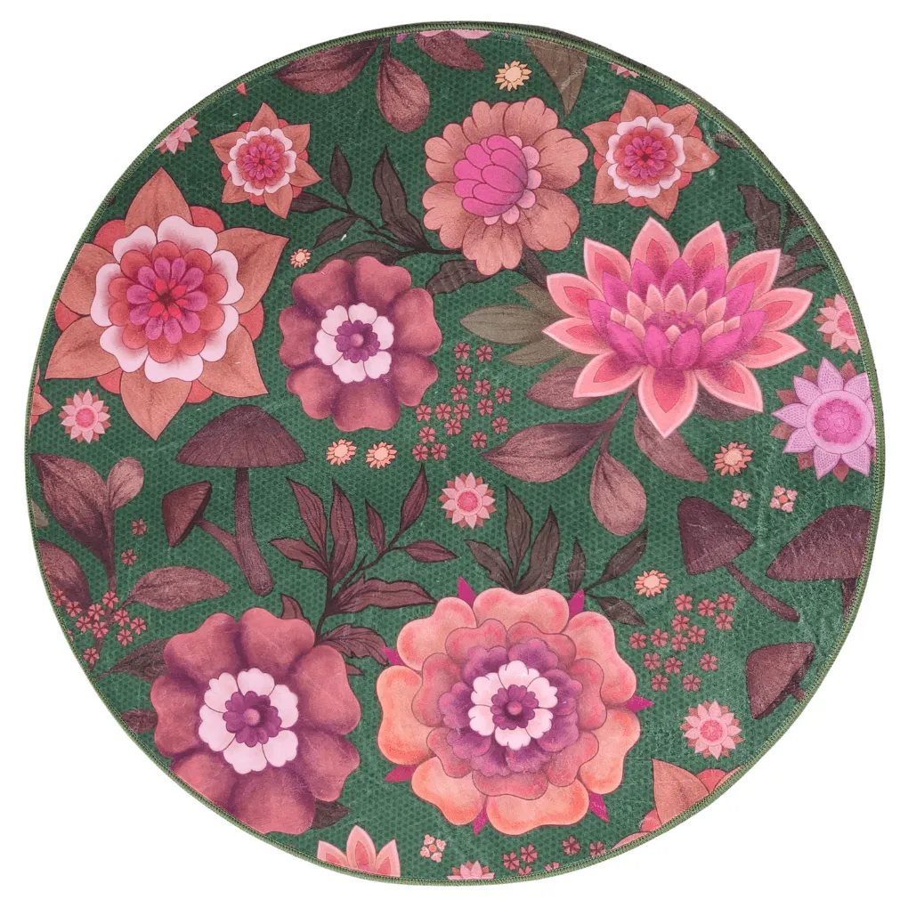 Badmat Peacefull green - rond