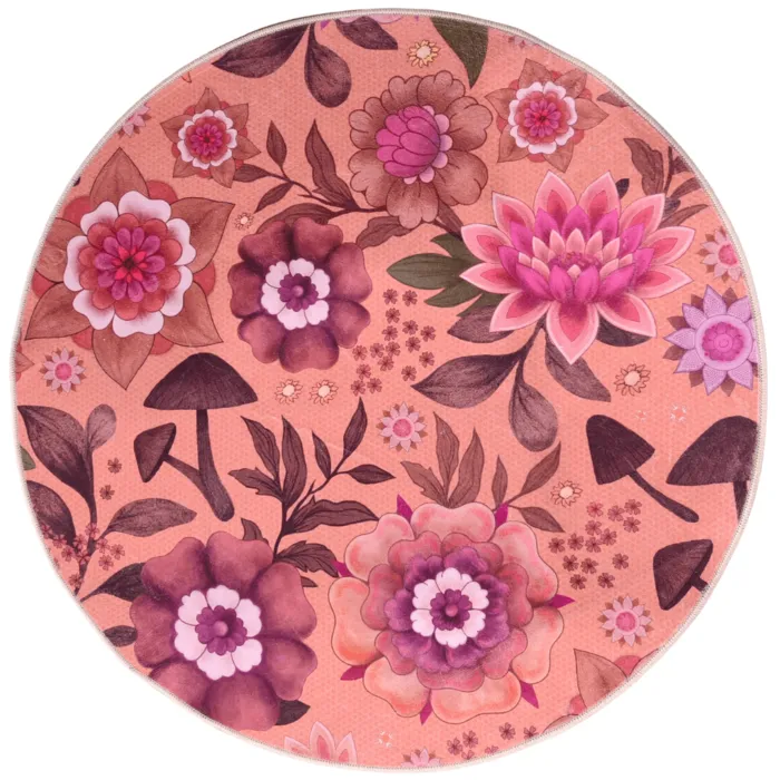 Badmat Peacefull soft pink - rond