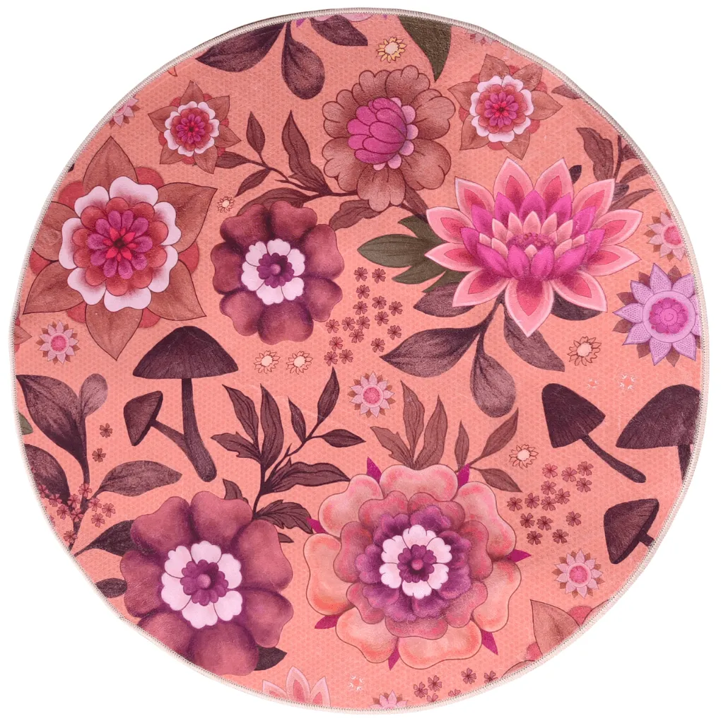 Badmat Peacefull soft pink - rond
