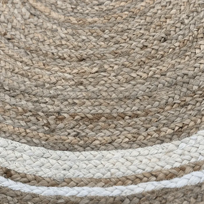 Jute vloerkleed rond - Bleached lines