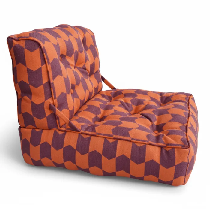 Luxe lounge stoel - Geo Wings paars/ oranje