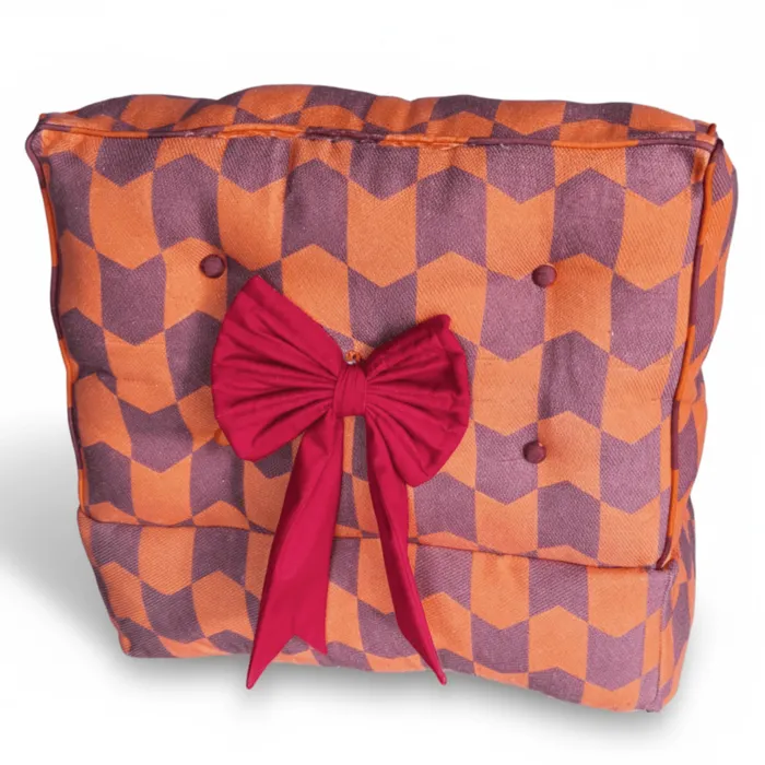 Luxe lounge stoel - Geo Wings paars/ oranje