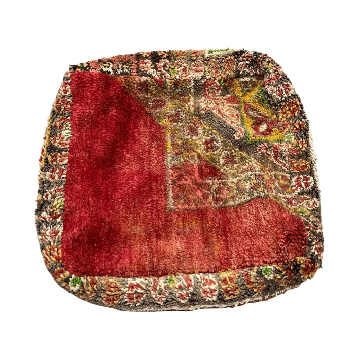 Marokkaanse poef Zeno rood met patroon
