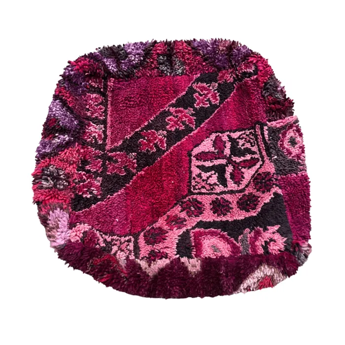Marokkaanse poef pink paarse details