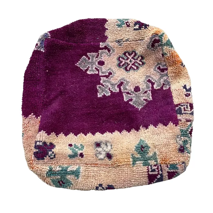 Marokkaanse poef paars met snowflake detail