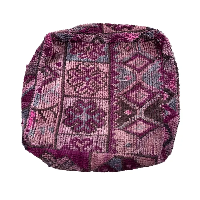 Marokkaanse poef Purple Snowflake patroon