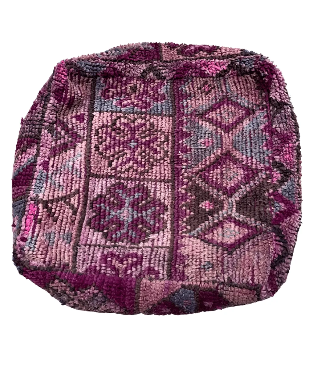 Marokkaanse poef Purple Snowflake patroon