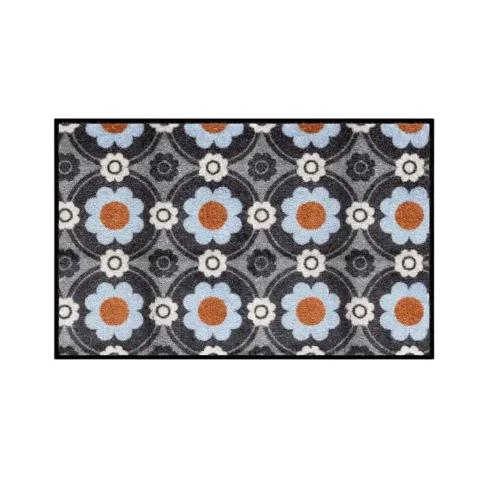 Deurmat / droogloopmat op maat - Tropica blue