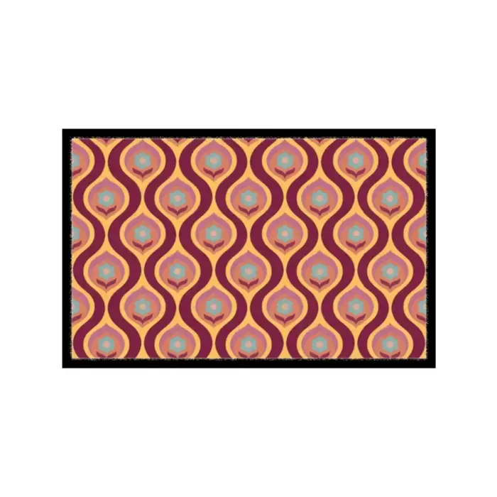 Deurmat /droogloopmat op maat - Poppy Flower bordeaux