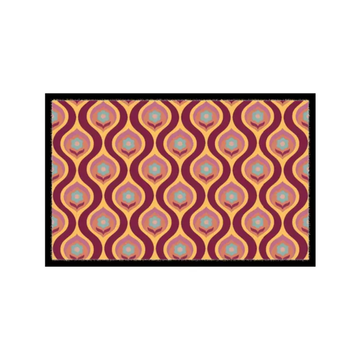 Deurmat /droogloopmat op maat - Poppy Flower bordeaux