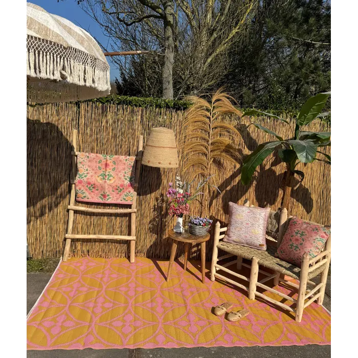 Buitenkleed - zacht roze, okergeel