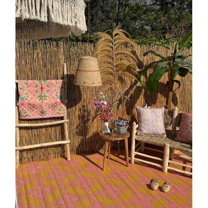 Buitenkleed - zacht roze, okergeel