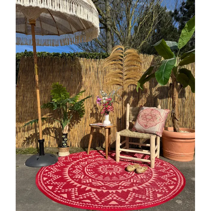 Buitenkleed rond - Roze Marsala