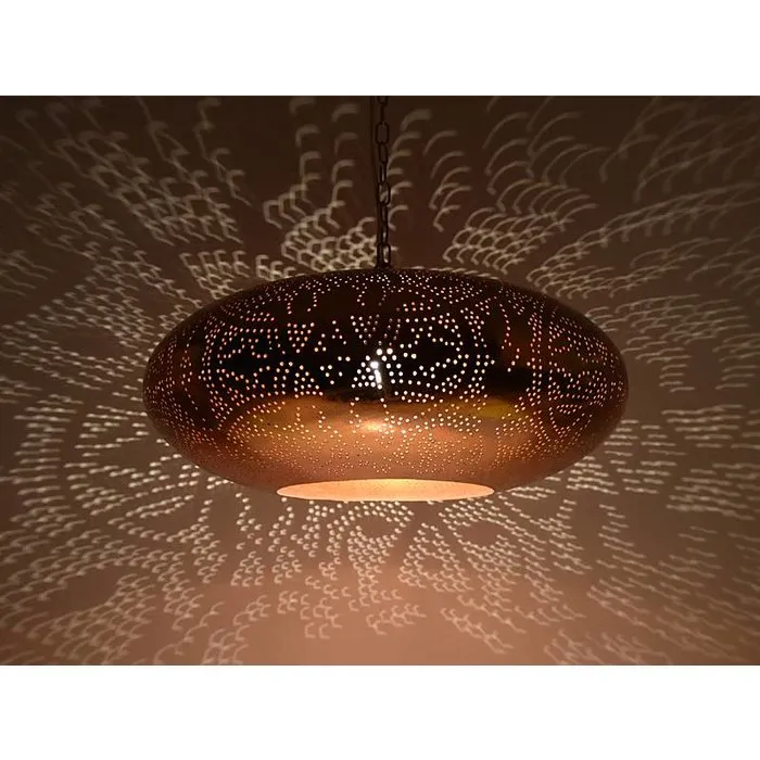 Koperen filigrain vintage hanglamp