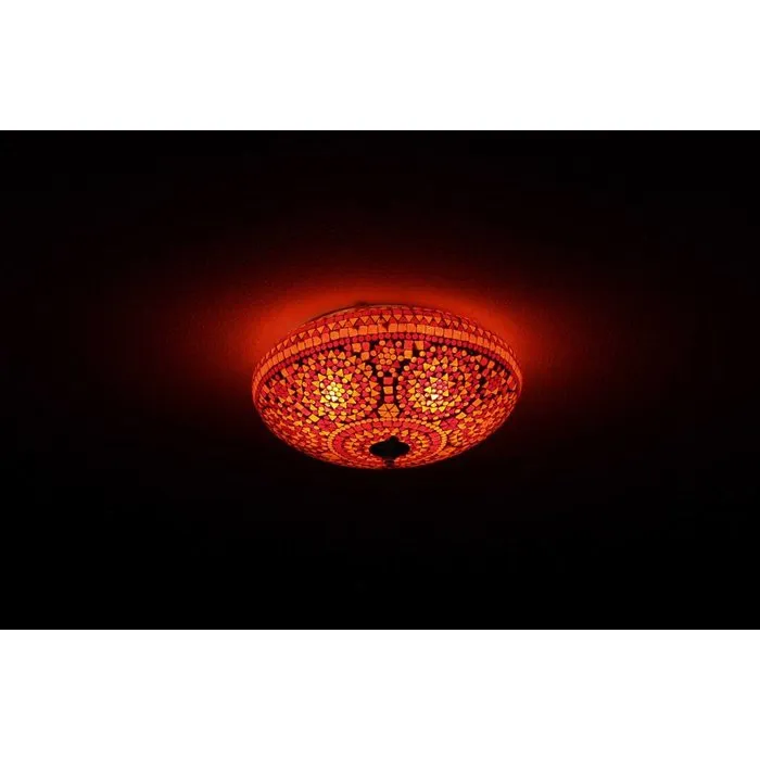 Plafonnière rood traditioneel design uit India een oosterse lamp.