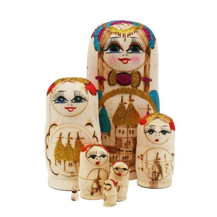 Matroesjka set van 7 van hout