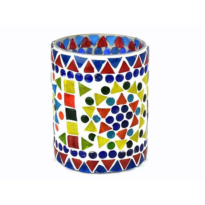 Waxinelichthouder mozaïek multi colour