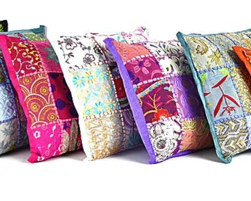 Kleurrijke kinderkamer patchwork kussentjes
